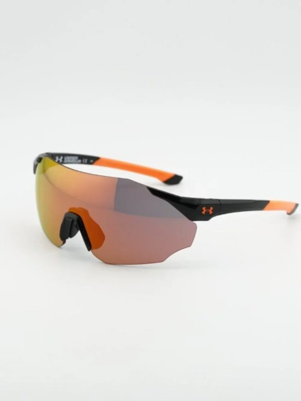 Under Armour UA HAMMER/F 0807 50 Sunglasses Black Shield Frame, Orange Lenses